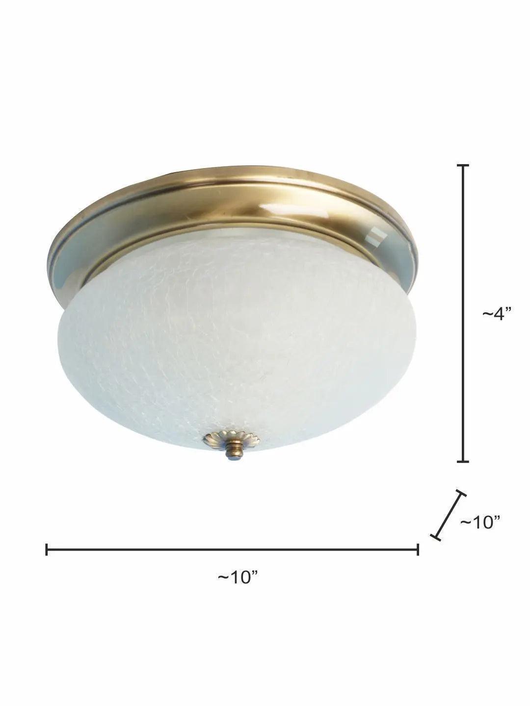 Brass and Glass Zenith Flush Mount Brass Ceiling Surface Light Lamp For Home Decor