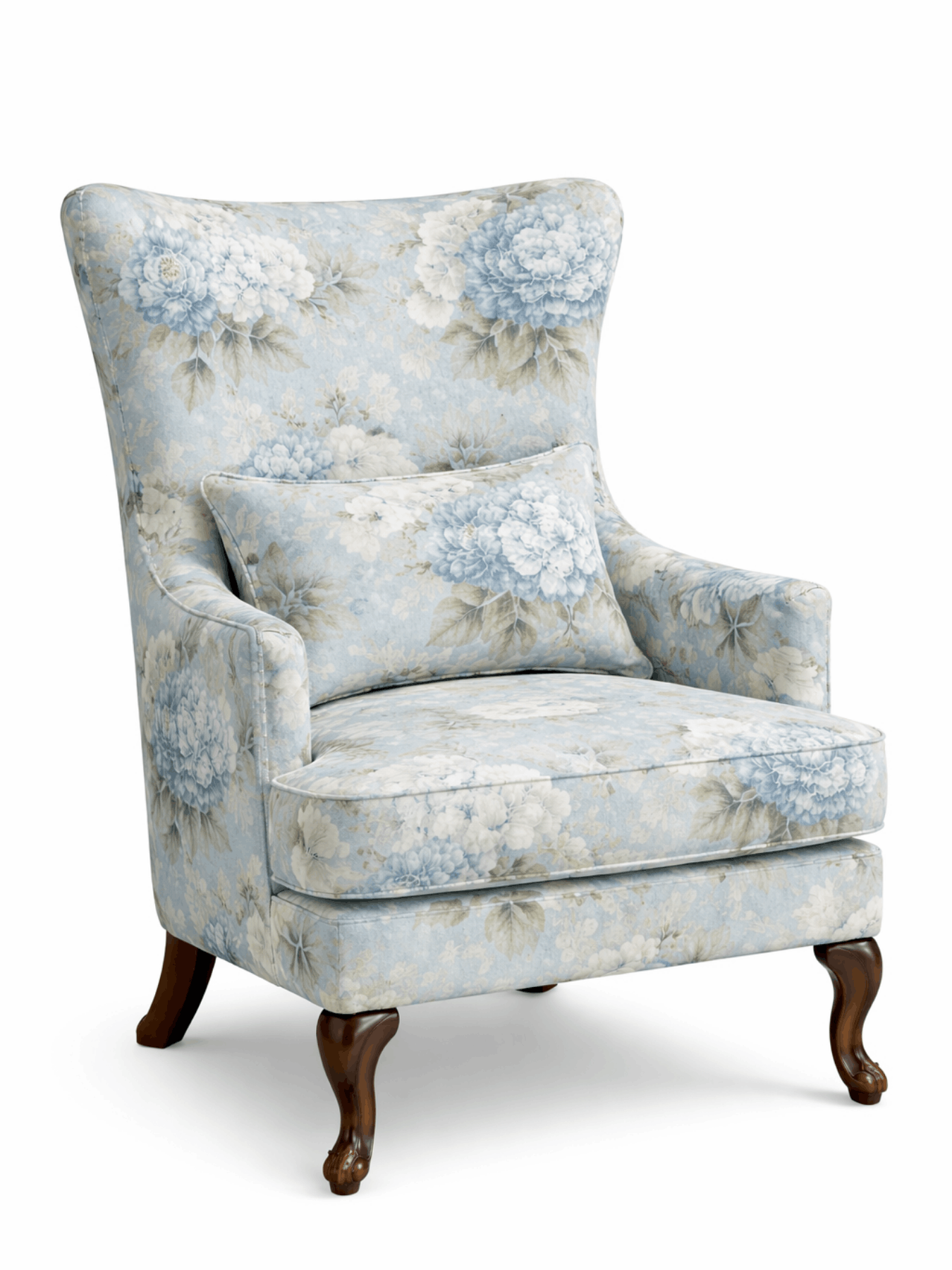 Imperia Premium Floral Wingback Accent Chair