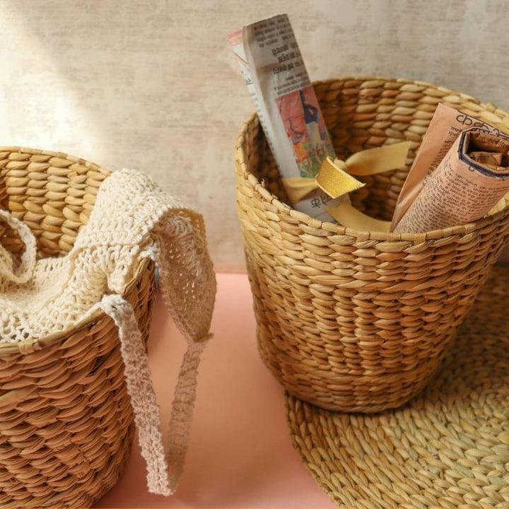 Hand Woven Water Reed (Kauna Grass) Basket | Storage Basket and Organizer