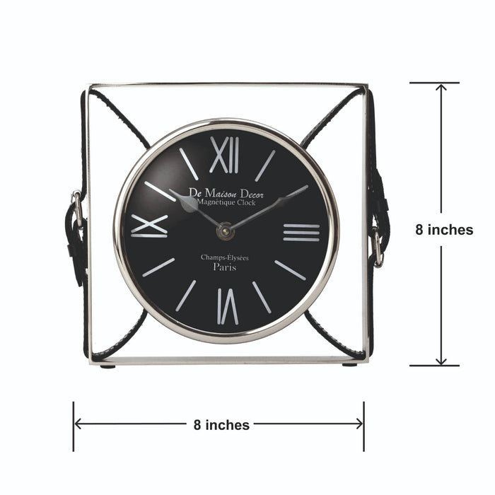 Timeless Straps Silver Table Clock