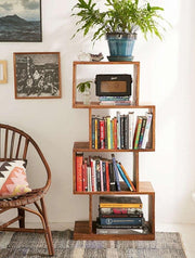 Zag Bookcase Natural | Sheesham Wood