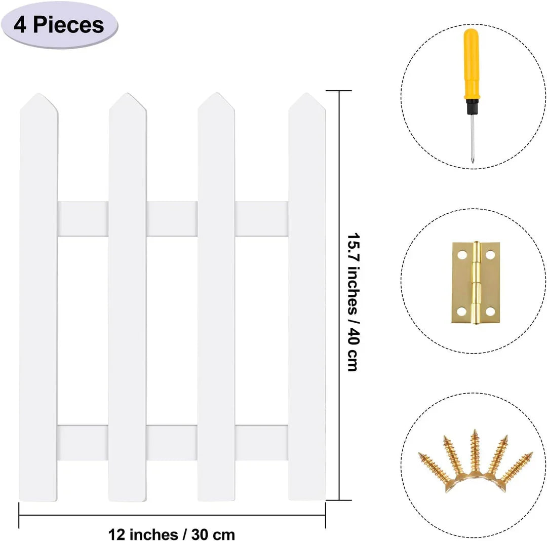 Christmas Tree Fences White Wooden Pack of 4