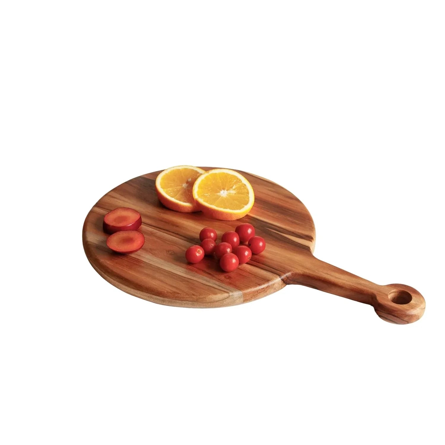 Round Teak Wood Cheese and Wine Board cum Platter