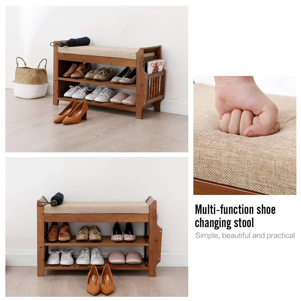 Looma Solid Wood Shoe Multi Functional Bench