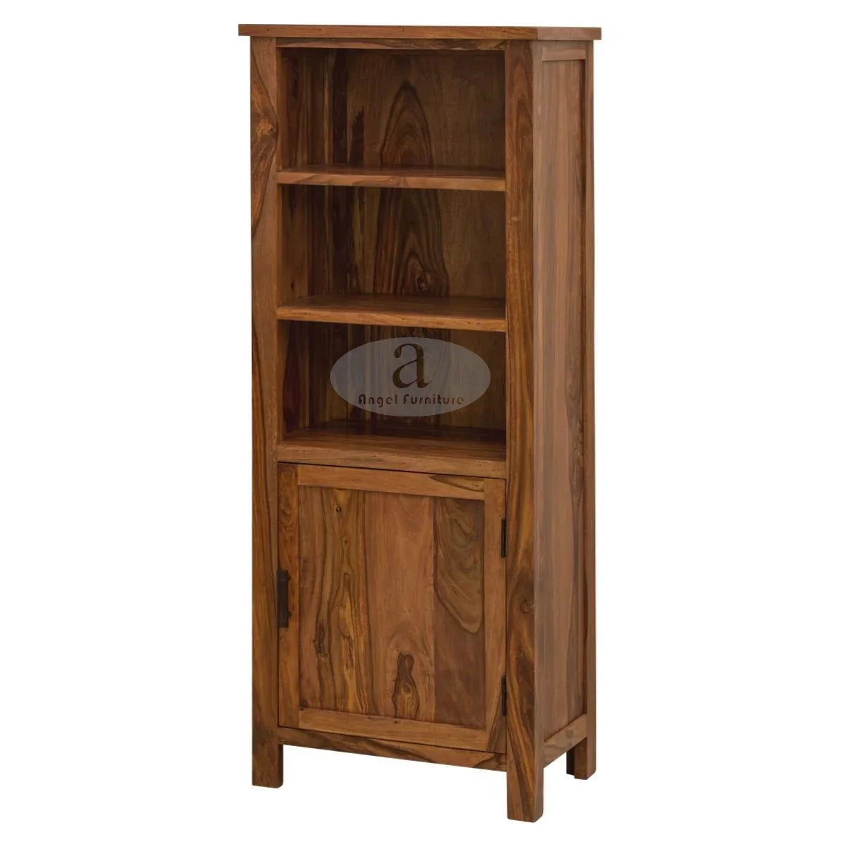 Tallboy Solid Sheesham Wood Bookshelf In Honey Finish