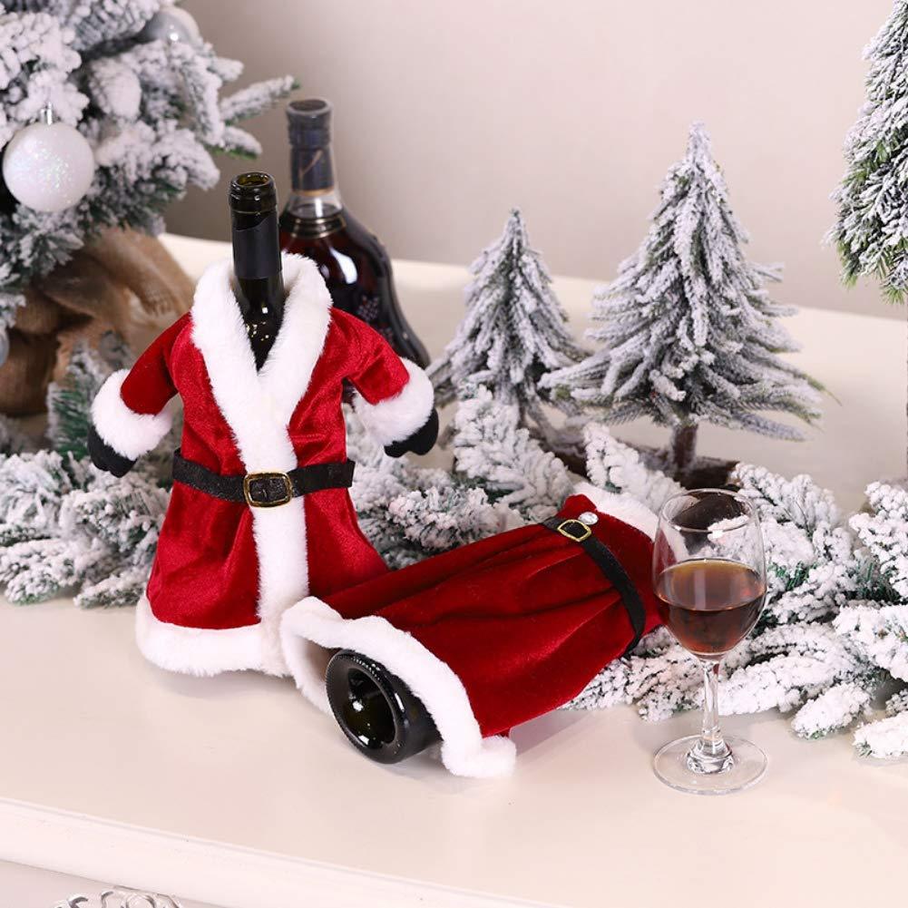 Velvet Dress Christmas Wine Bottle Cover | Christmas Wrapping Pouch for Wine Bottle