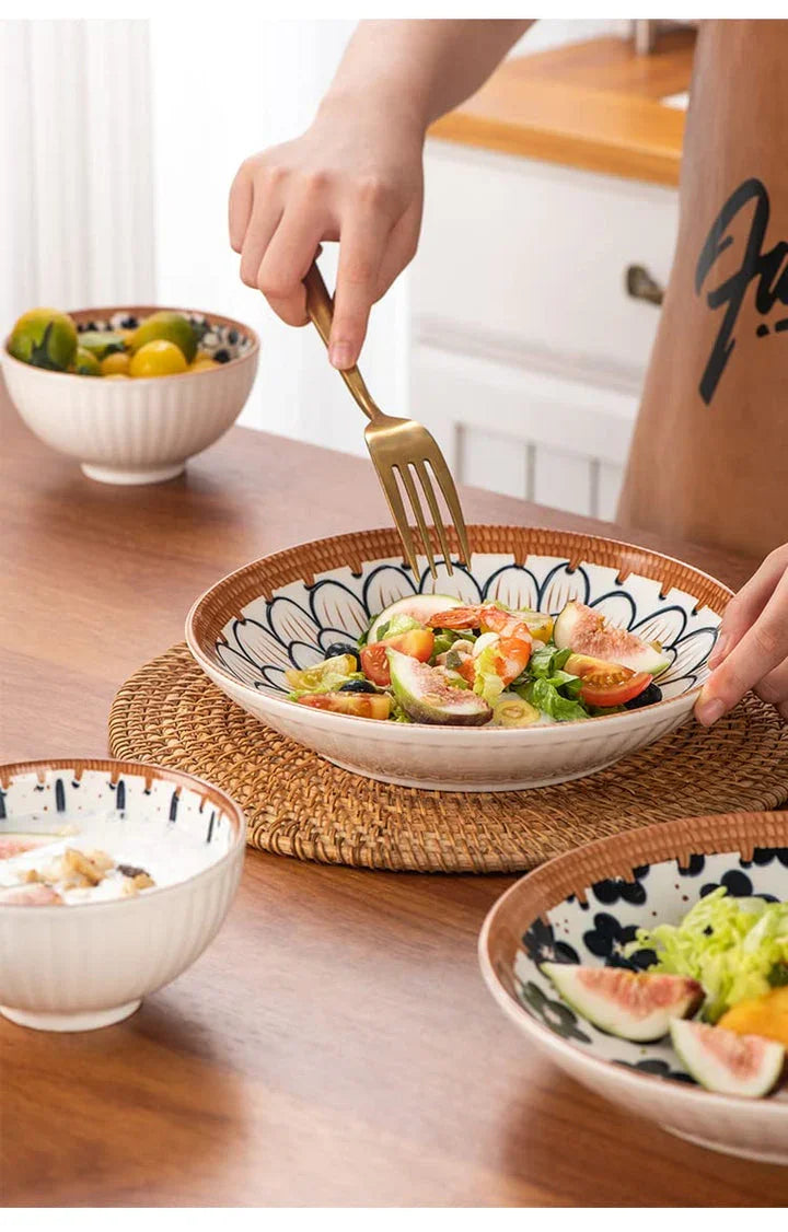 Japanese Style Ceramic Rice Bowl Set of 5