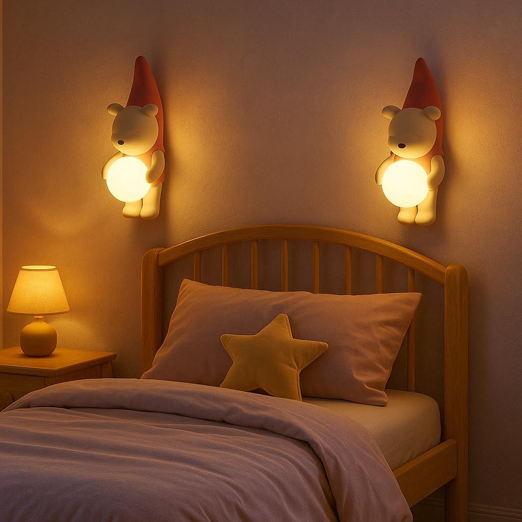 Cartoon Wall Light, LED Wall Light for Kids Room, Little Bear Wall Light, Cute Wall Light, 8W 3000K Hardwired Wall Light for Kids Room, Nursery