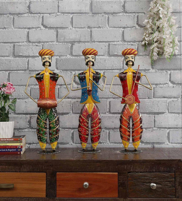 Musician Rajasthani Human Figurine Set of 3 | Office Table Decor Items