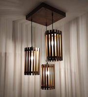 Hexa Beige & Brown Cluster Hanging Lamp