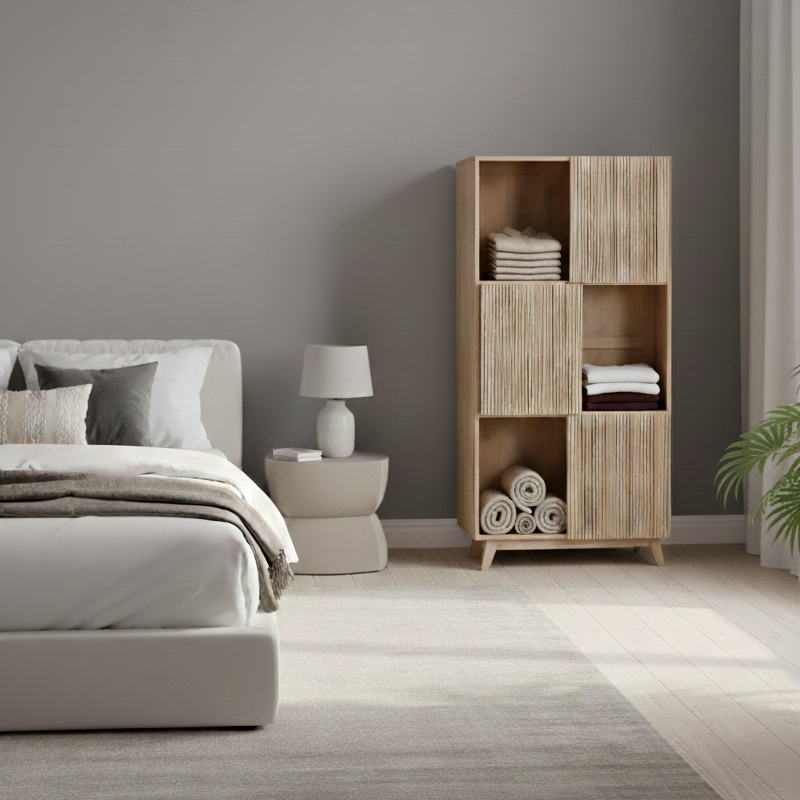 Slatted Wardrobe | Mango Wood