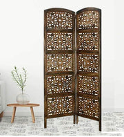 Folding Room Divider in Mango Wood with MDF Jali Panels
