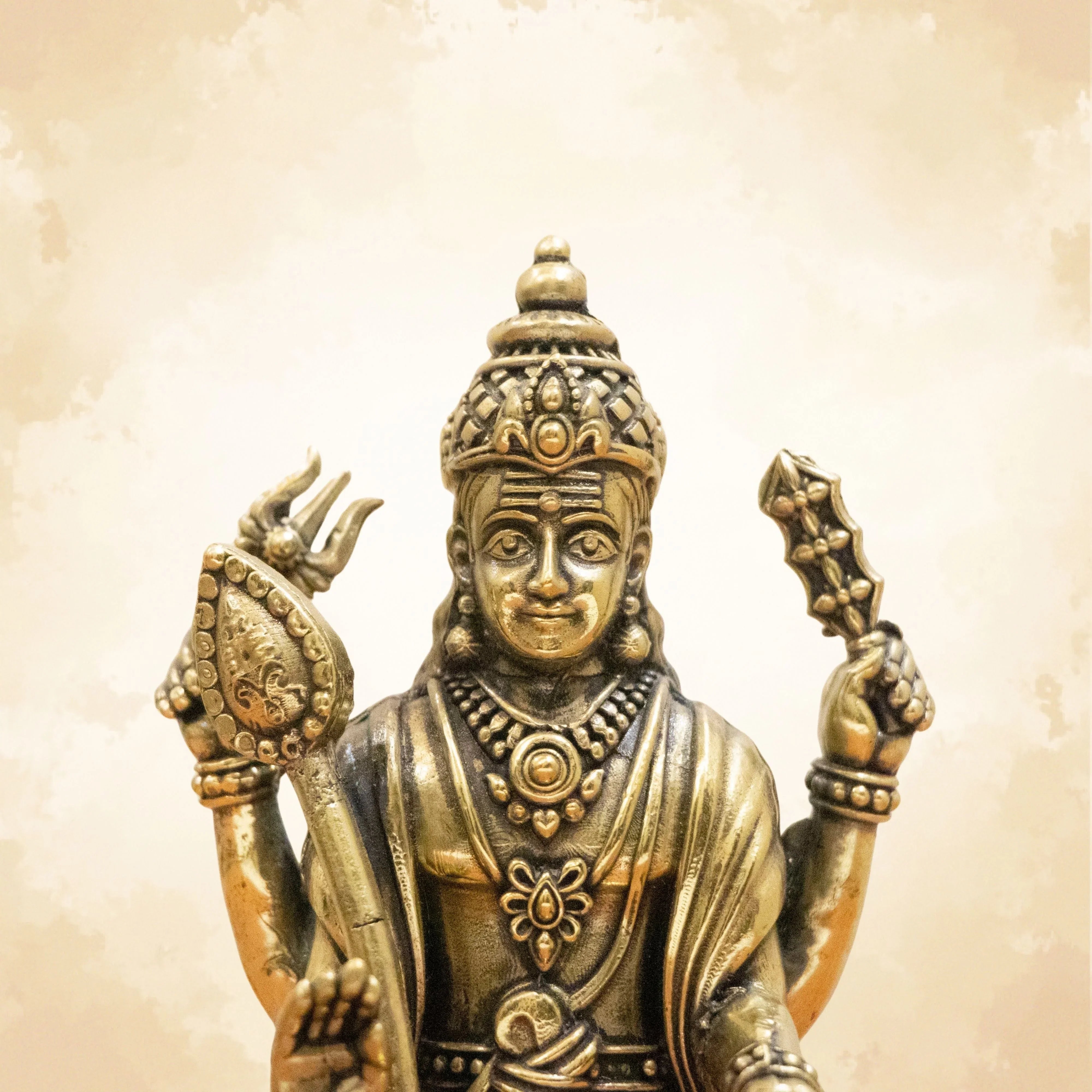 Lord Kartikeya Brass Idol – Symbol of Wisdom, Victory & Divine Strength - 4 Inches