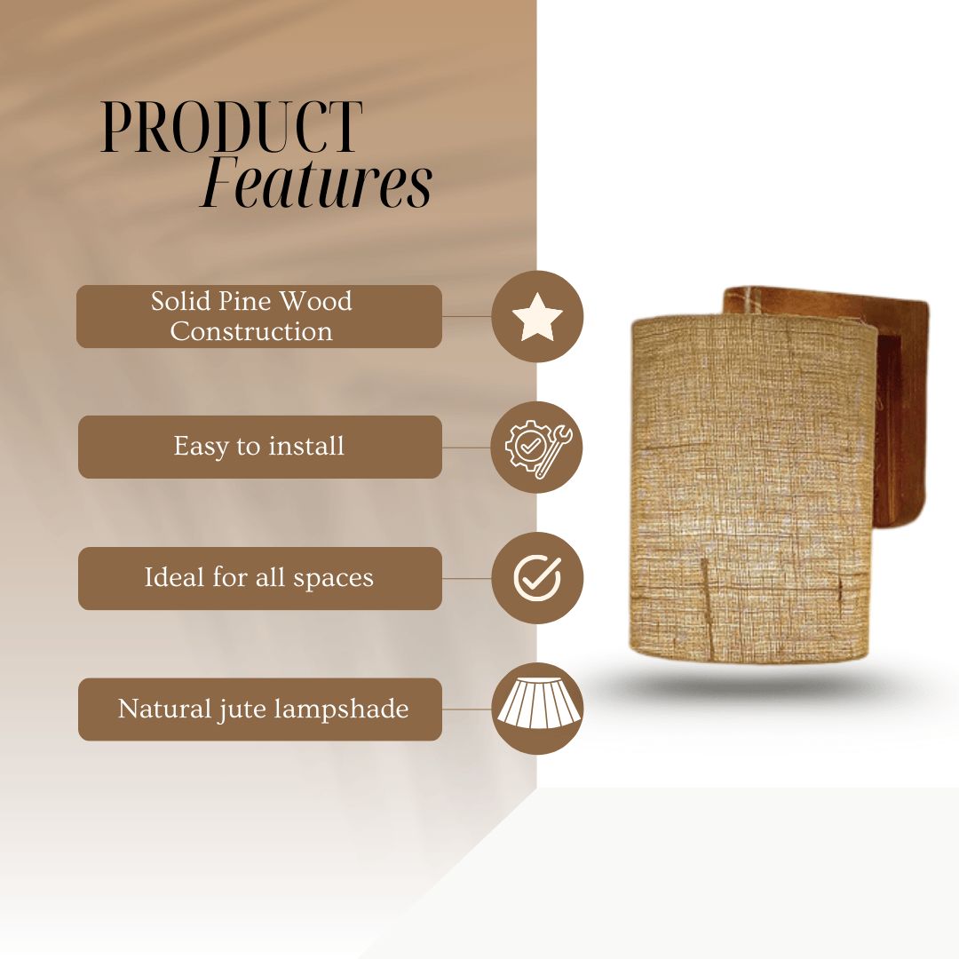 Elementary Brown Wooden Wall Lights for Home Decor | Mounted Wall Light Lamp | Bedroom Wall LightS
