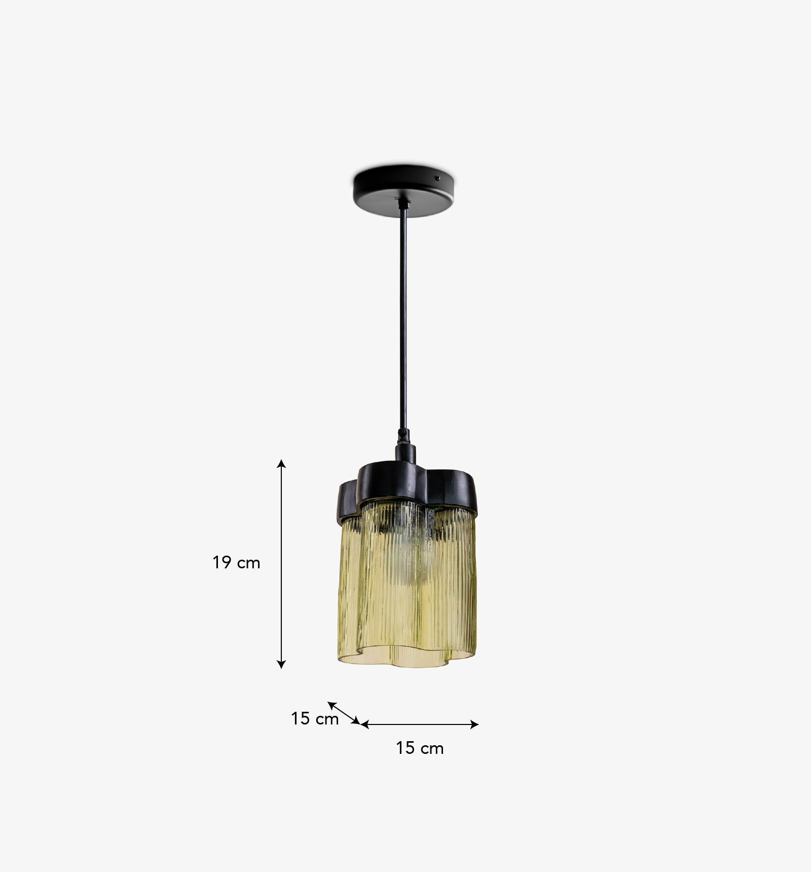 Furrow Hanging Lamp Small  | Mild Steel and Glass