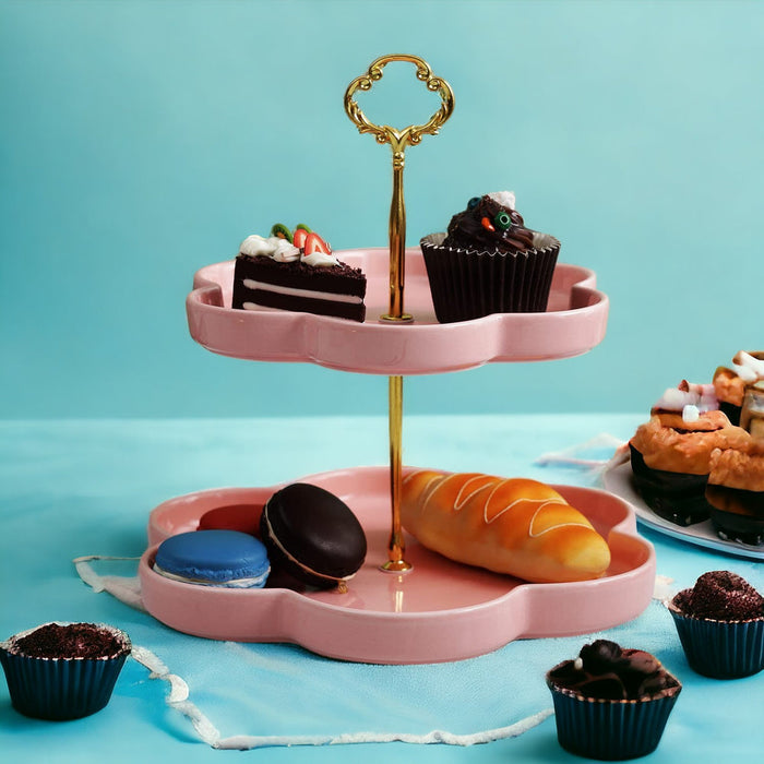 Pink Cloud Shaped Ceramic Cake Stand