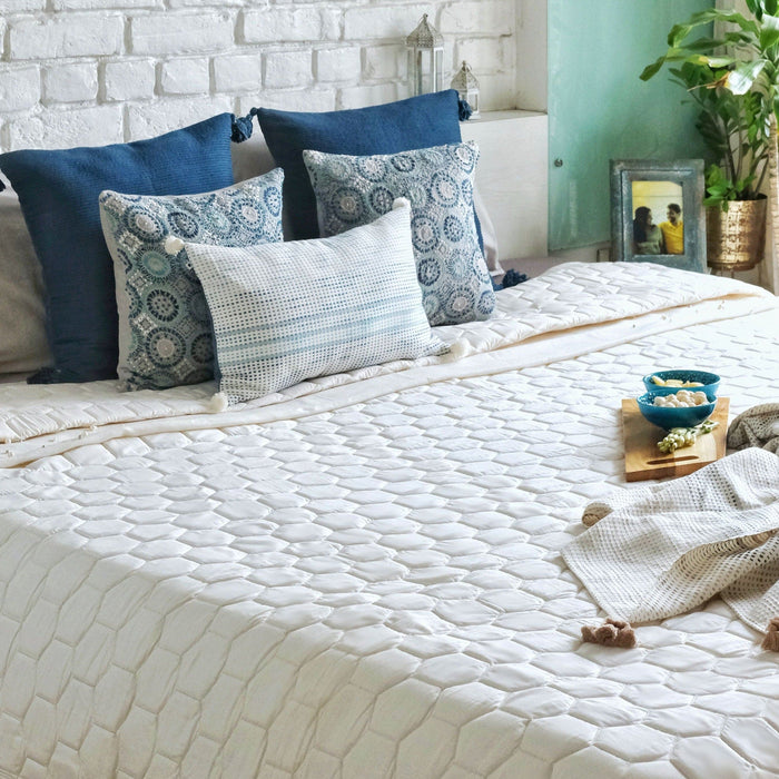 Whispers of White Quilted Bedcover