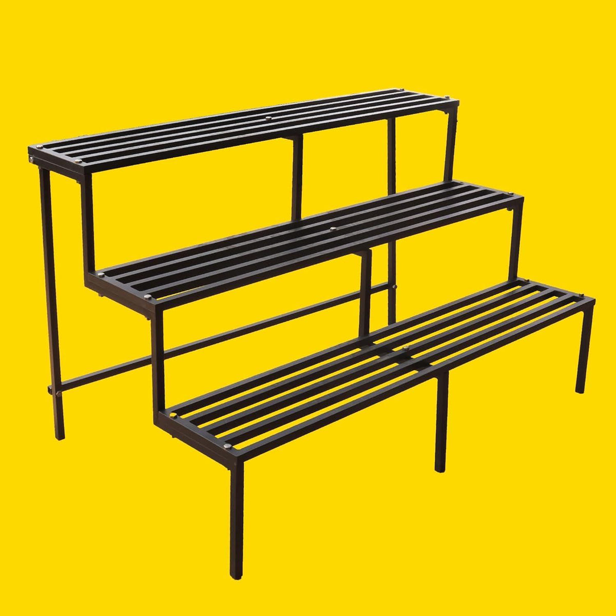 Matte Black Metal Plant Stand | Multi-Tier Indoor & Outdoor Garden Pot Rack