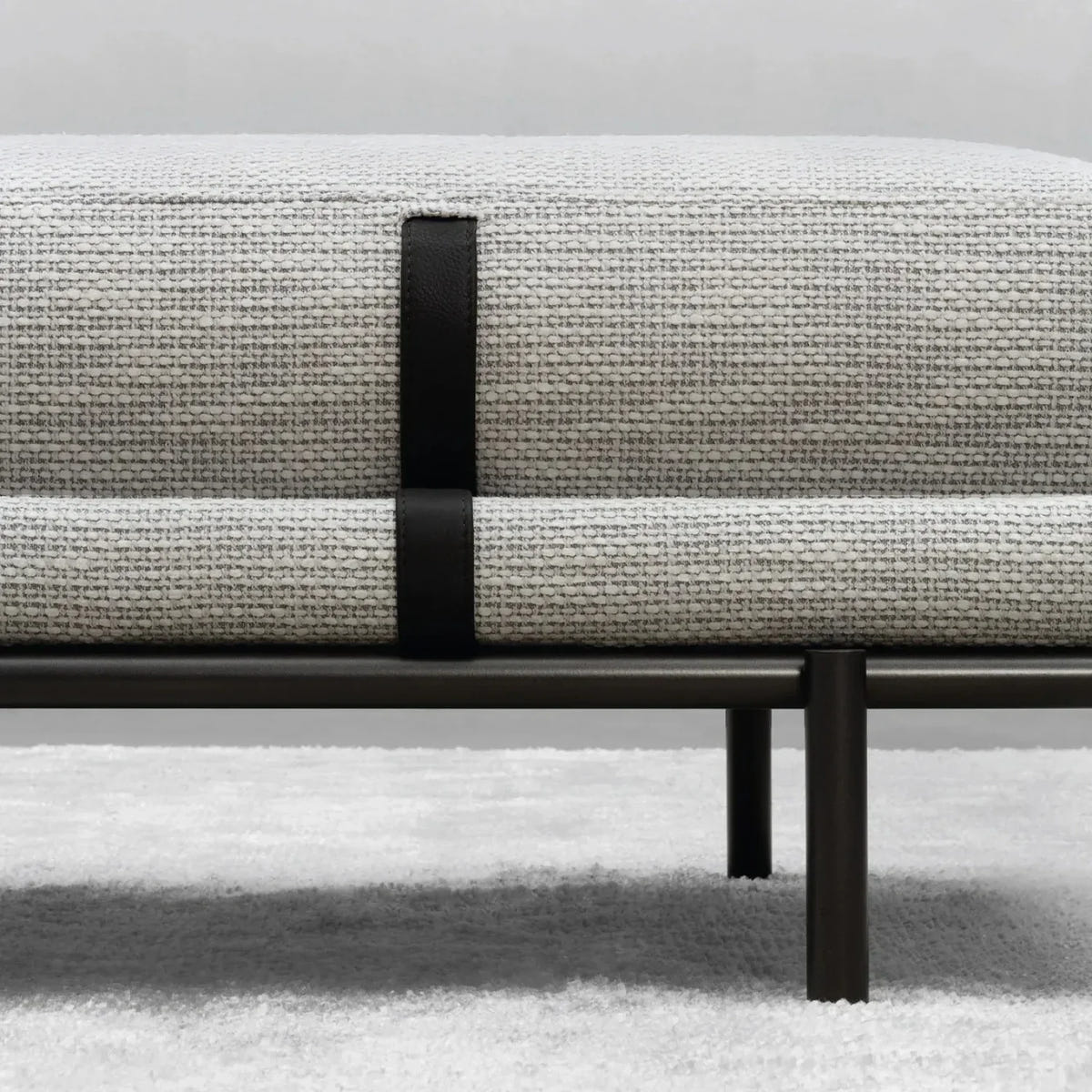 Modrix Metal And Fabric Upholstery Bench
