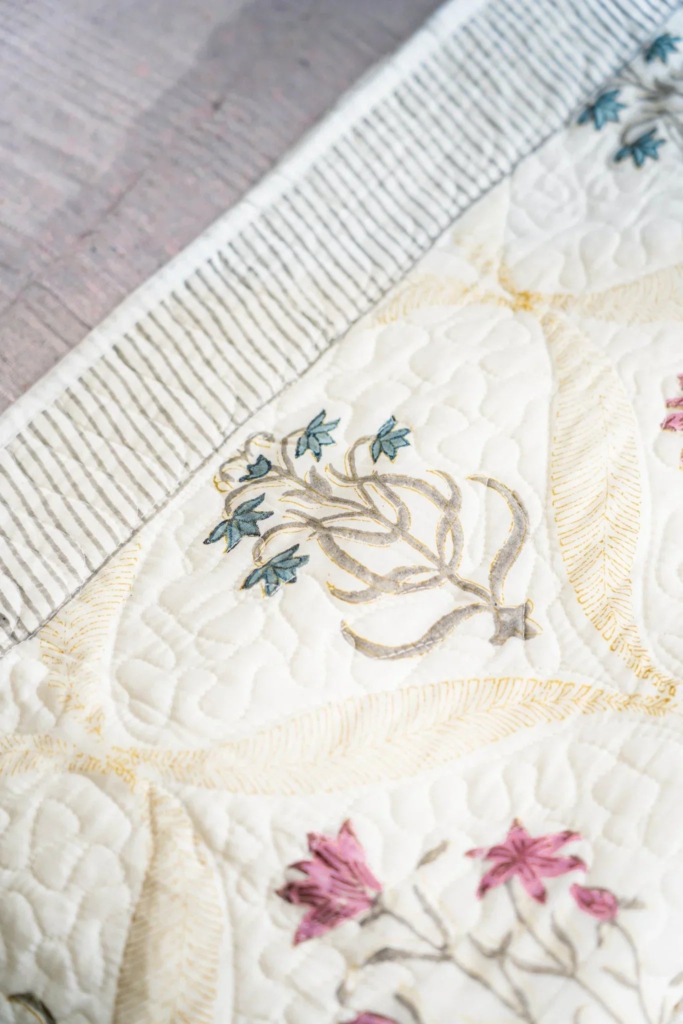 Phoolkari Quilted Bed Cover