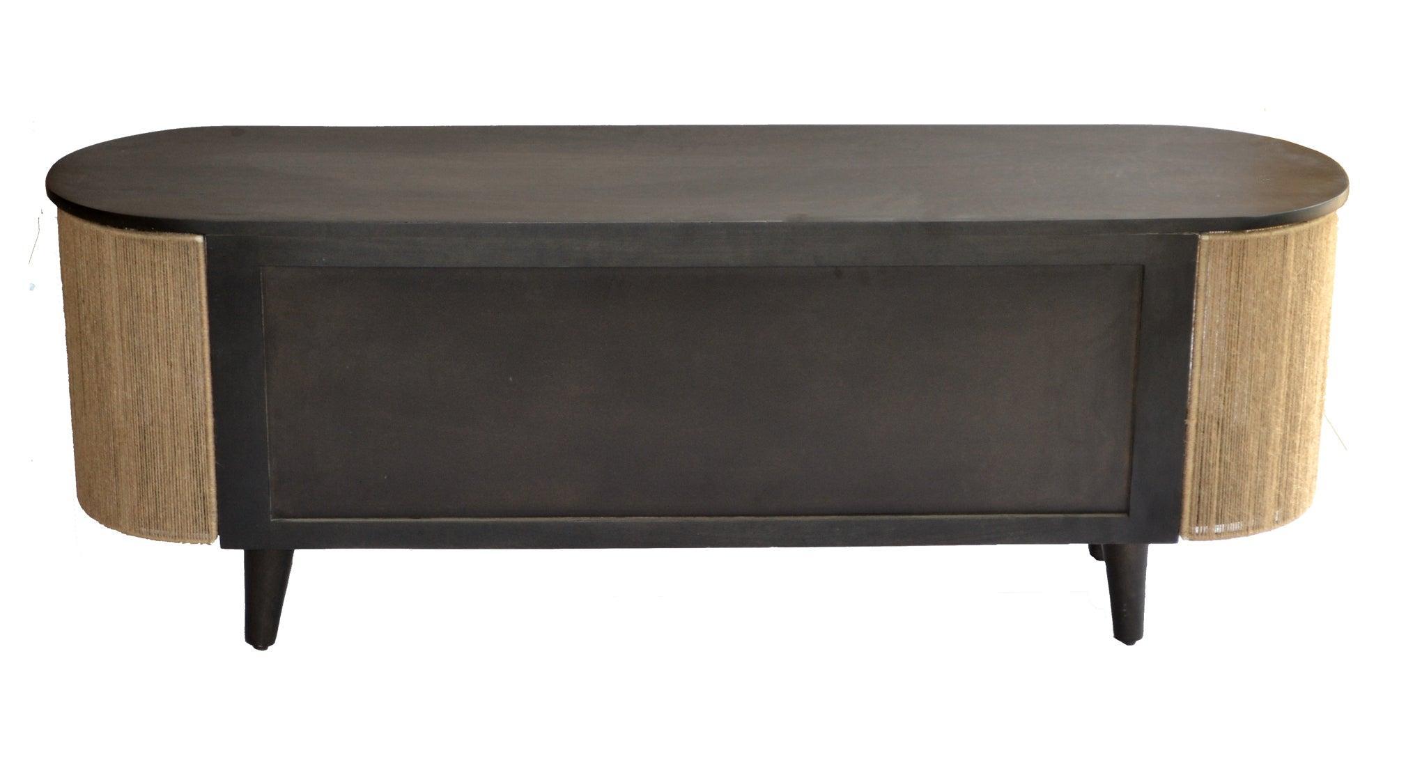 Jute Mesh Up TV Cabinet with Natural Jute | Modern TV Unit & TV Stand