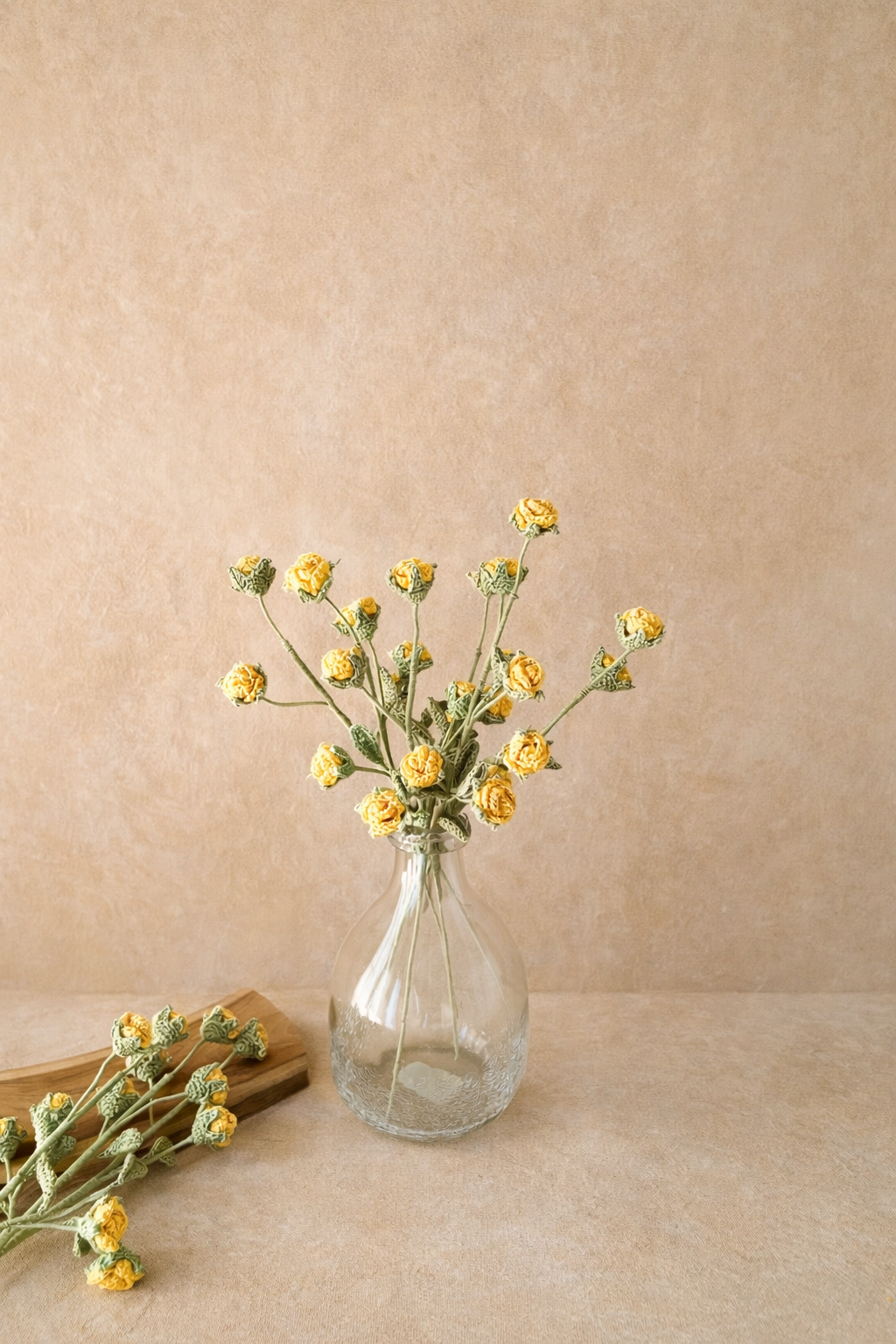 Crochet Yellow Mini Rose set of 2