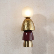 Totem Burgundy Embossed Wall Lamp