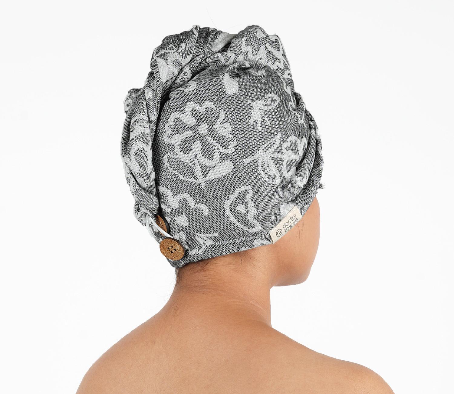 Banana Jacquard Floral Hair Towel Pack of 1