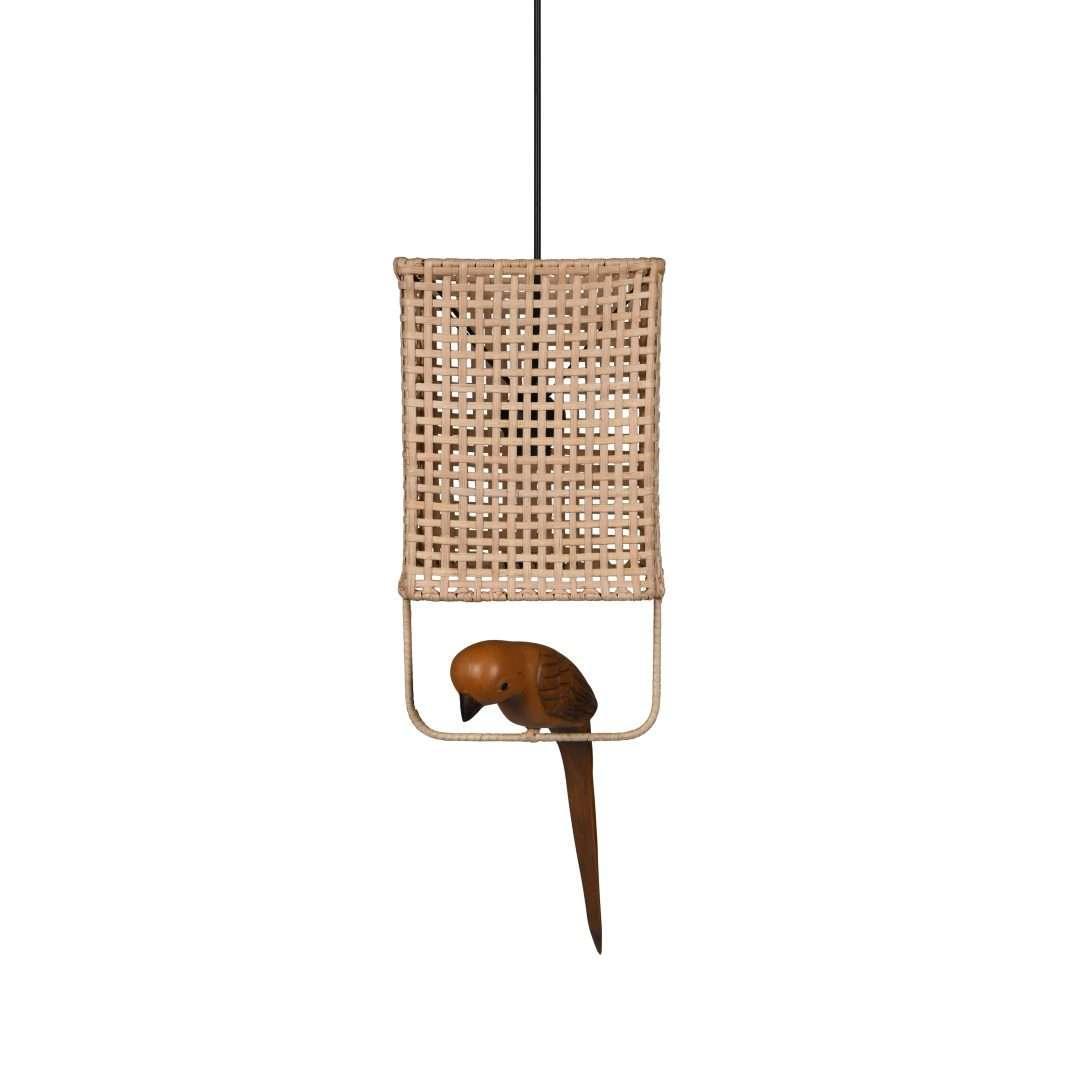Birdie Cane Pendant Lamp | Bamboo Hanging lamp for Living room | Teakwood Hanging Light