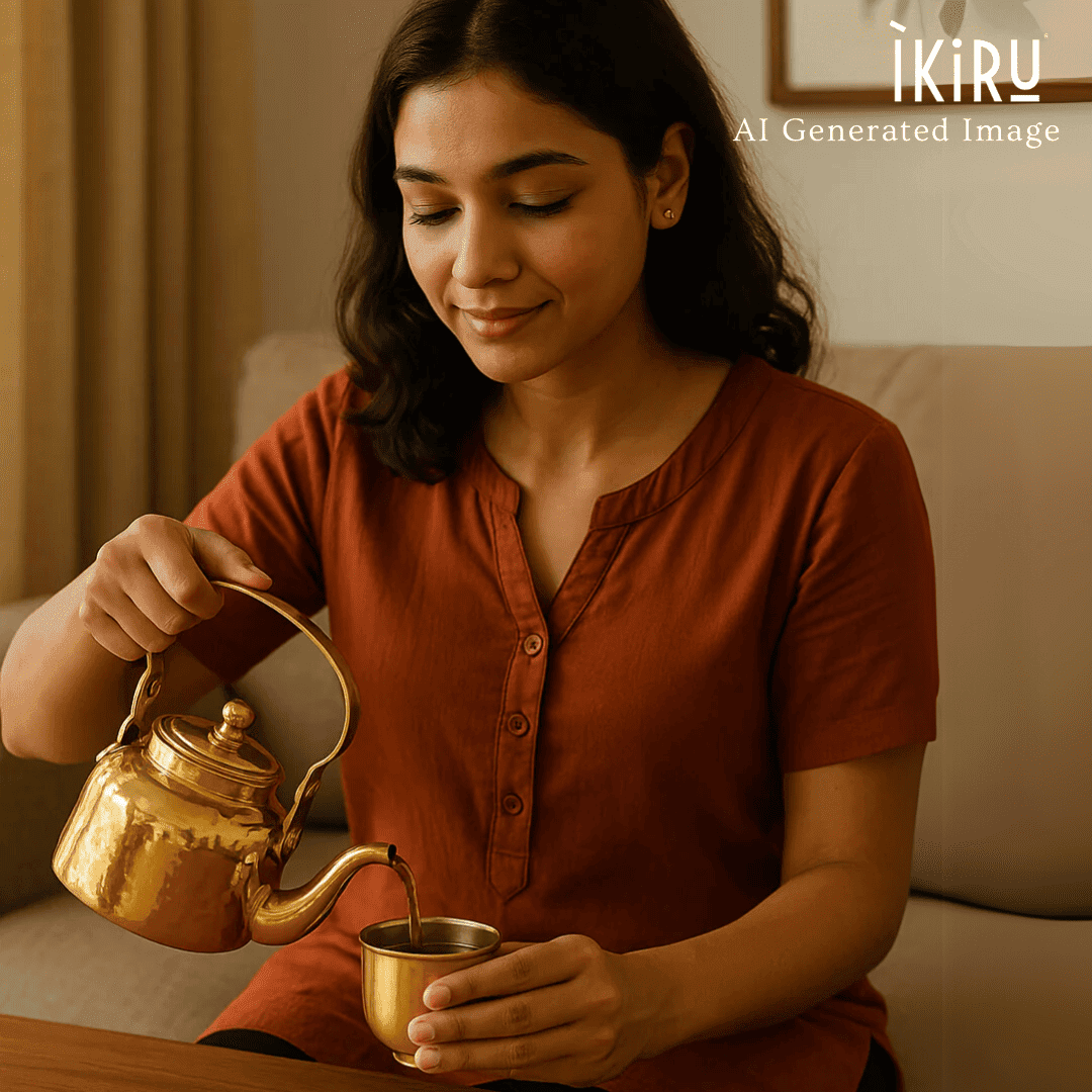 Brass Tea Pot | Serving Tea Kettle | Brass Hammered Tea Kettle | Vintage Teapot - 1 LTR