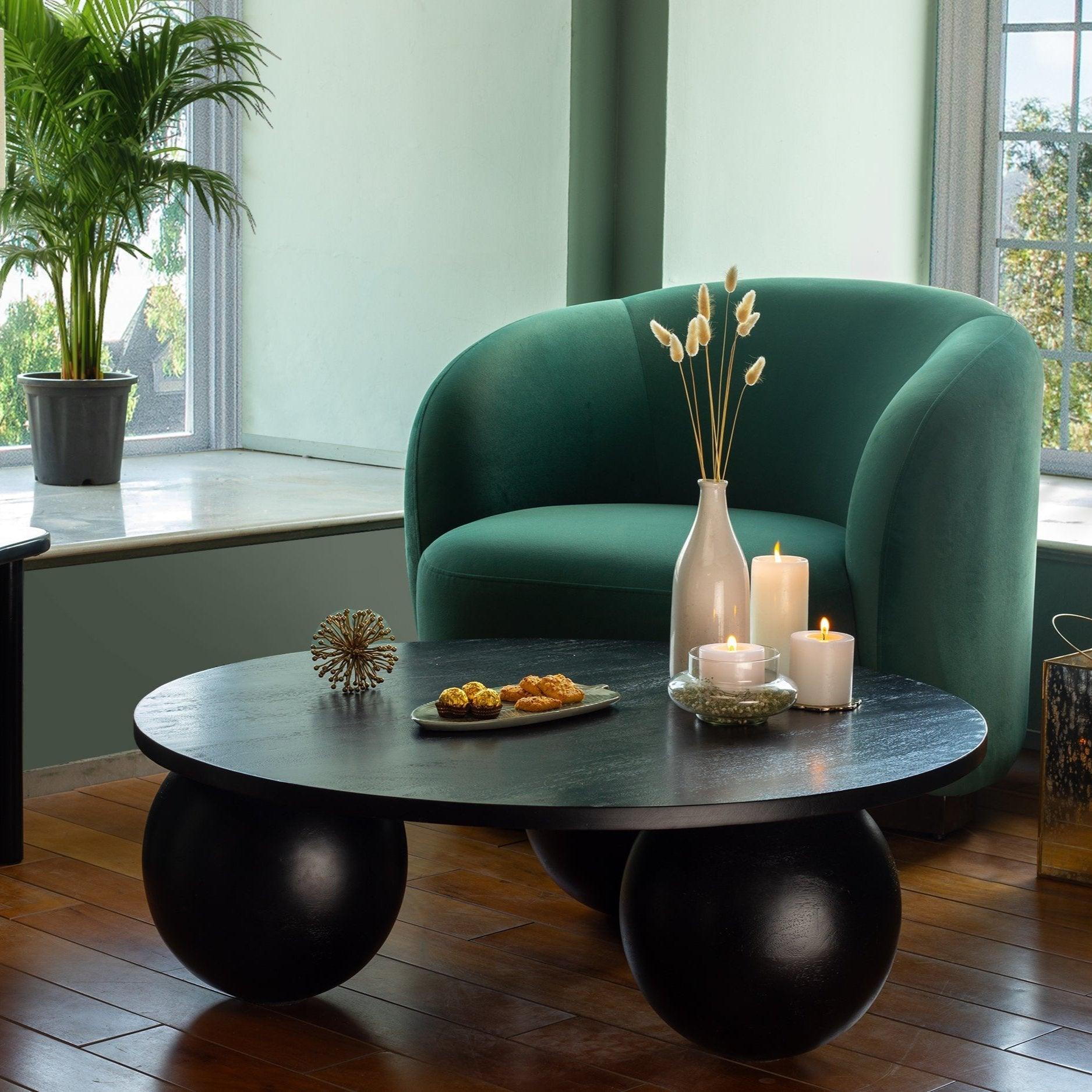 Ala Noir Coffee Table | Mango Wood Tea Table | Wooden Center Table For Living Room