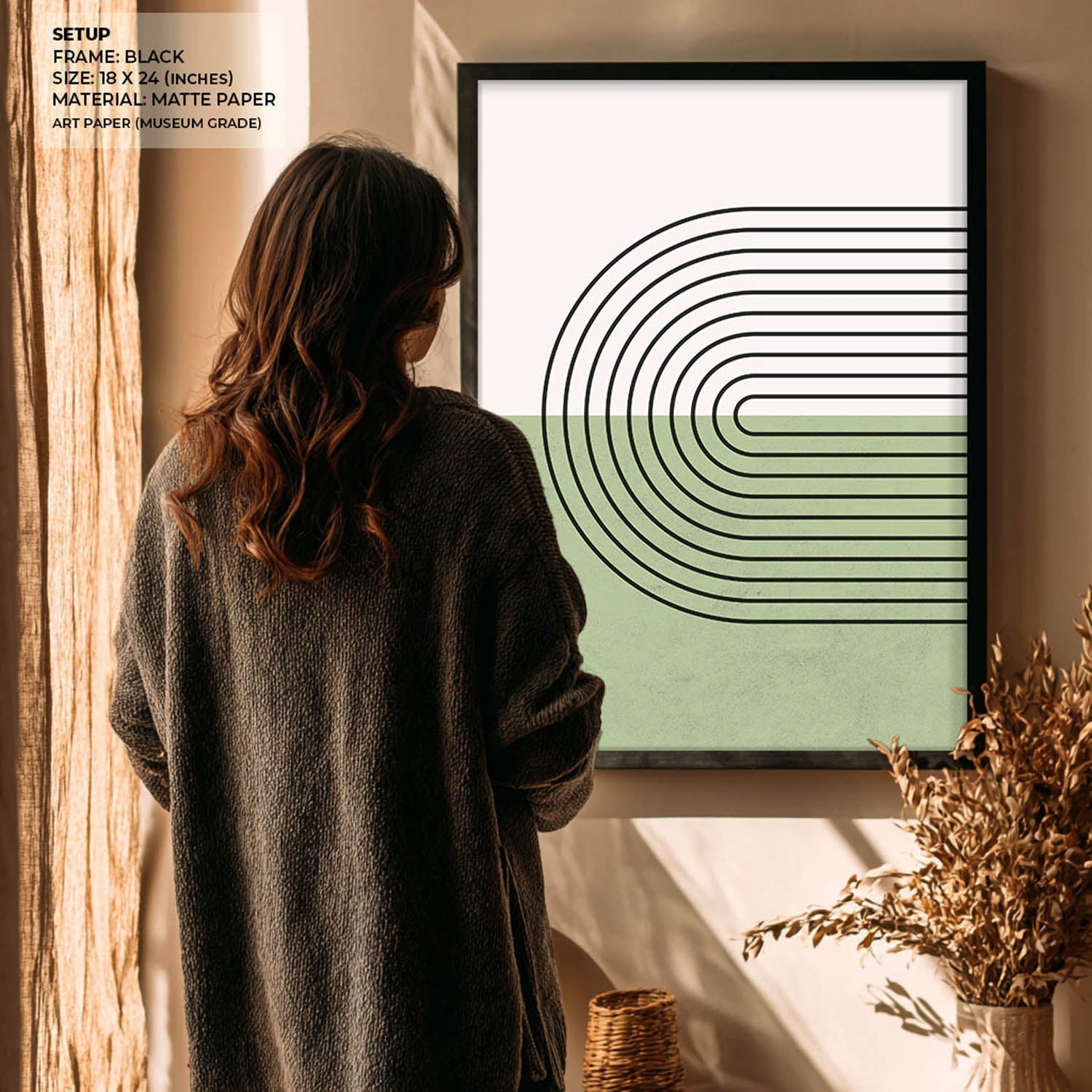 Cerchio Green Wall Painting