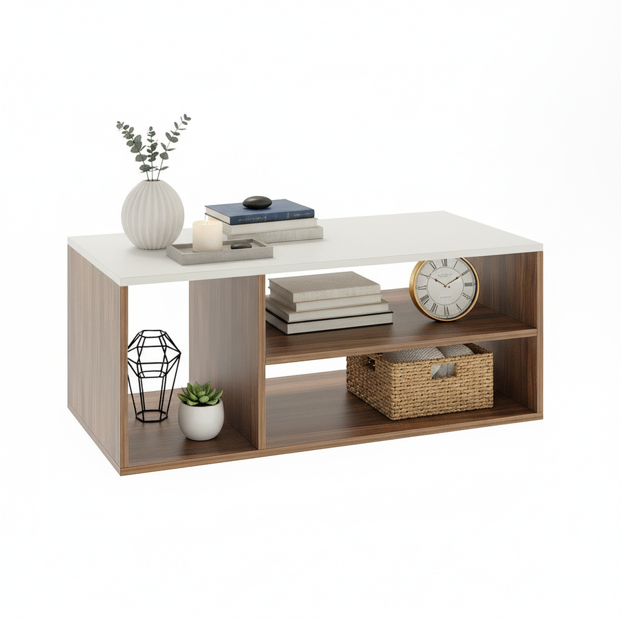 Coffee Table for Living Room with Storage Shelf - Medina