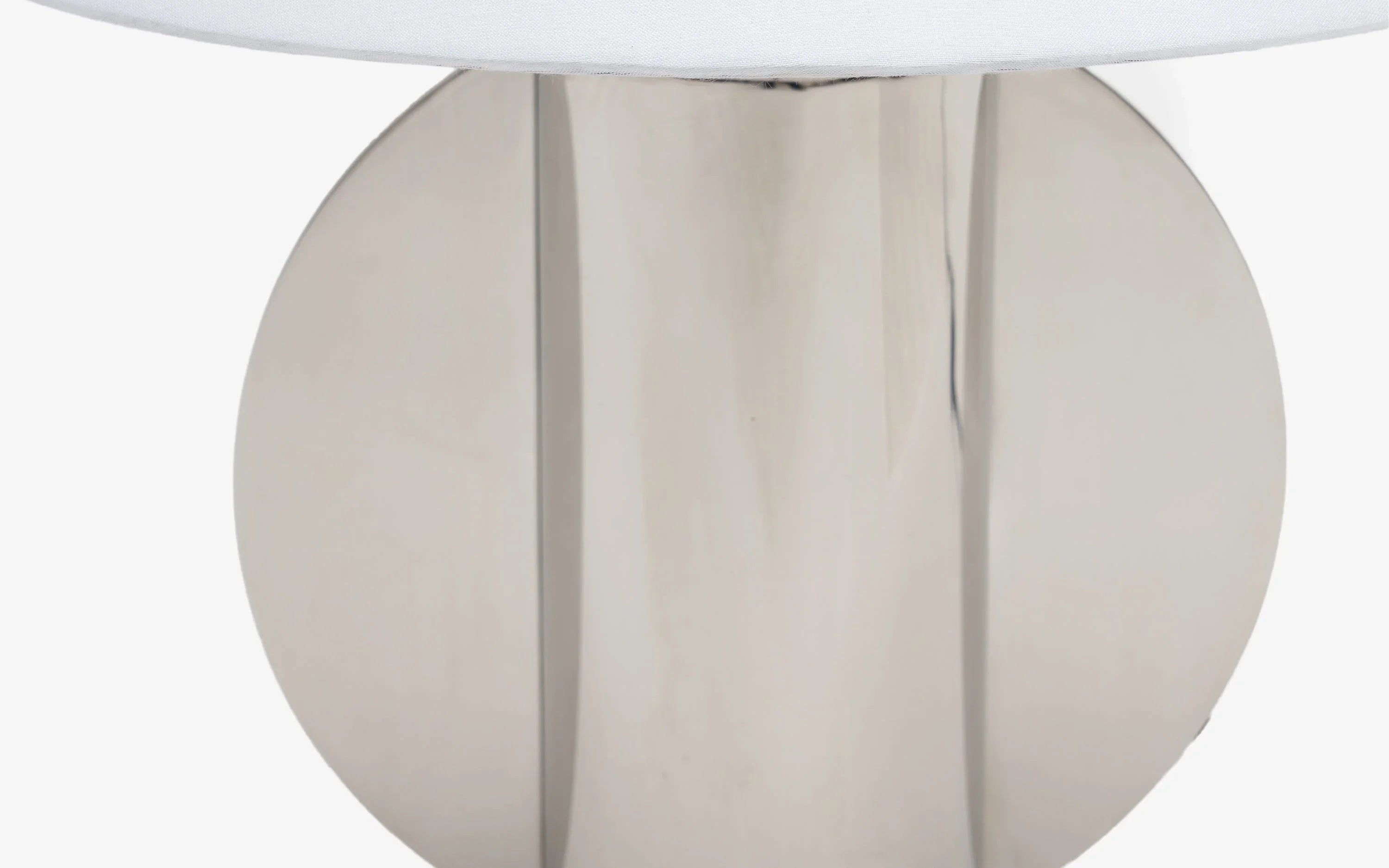 Helia Arc Table Lamp | Stainless Steel and Cotton Fabric