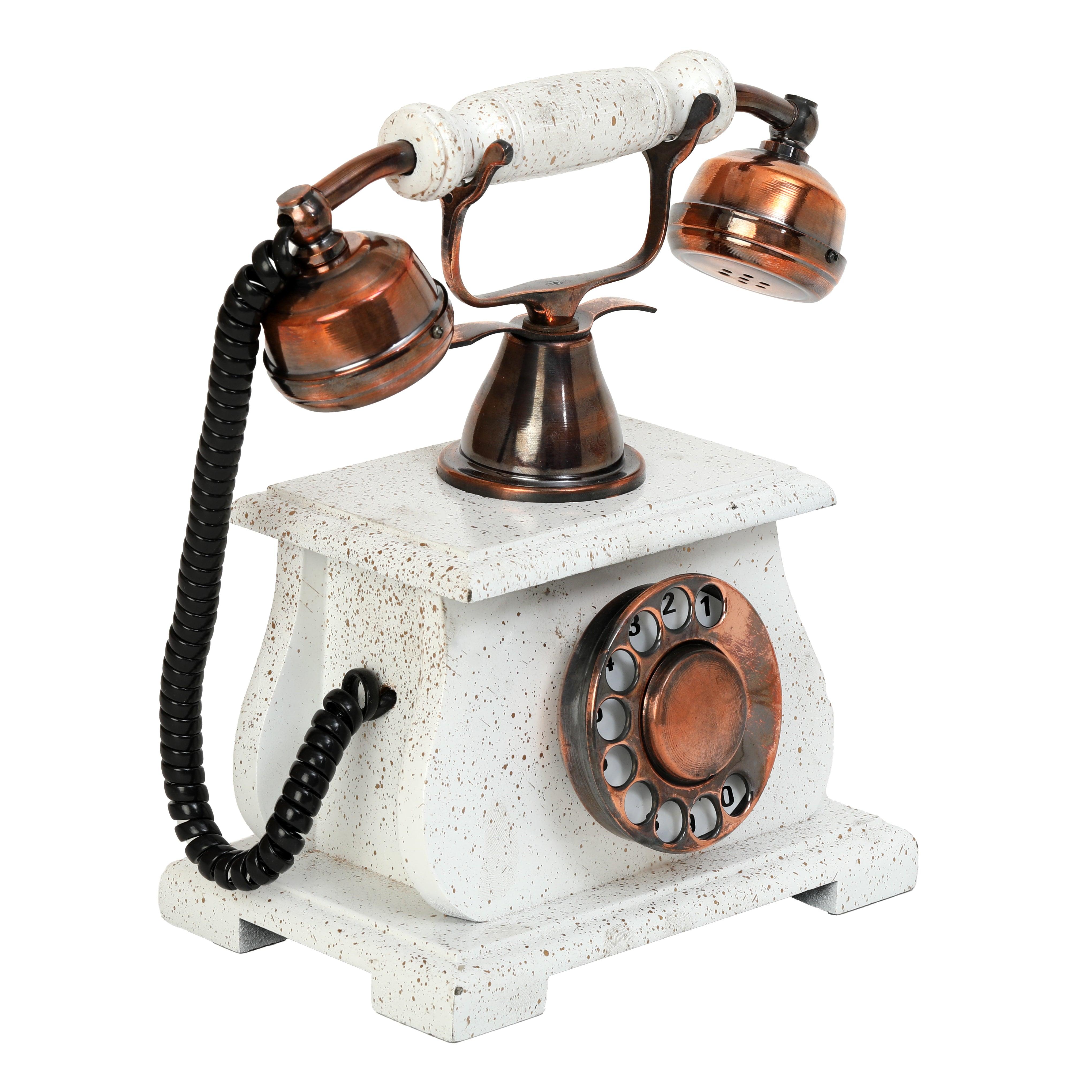 Vintage Handmade Brass and Wood Antique Telephone Royal Model