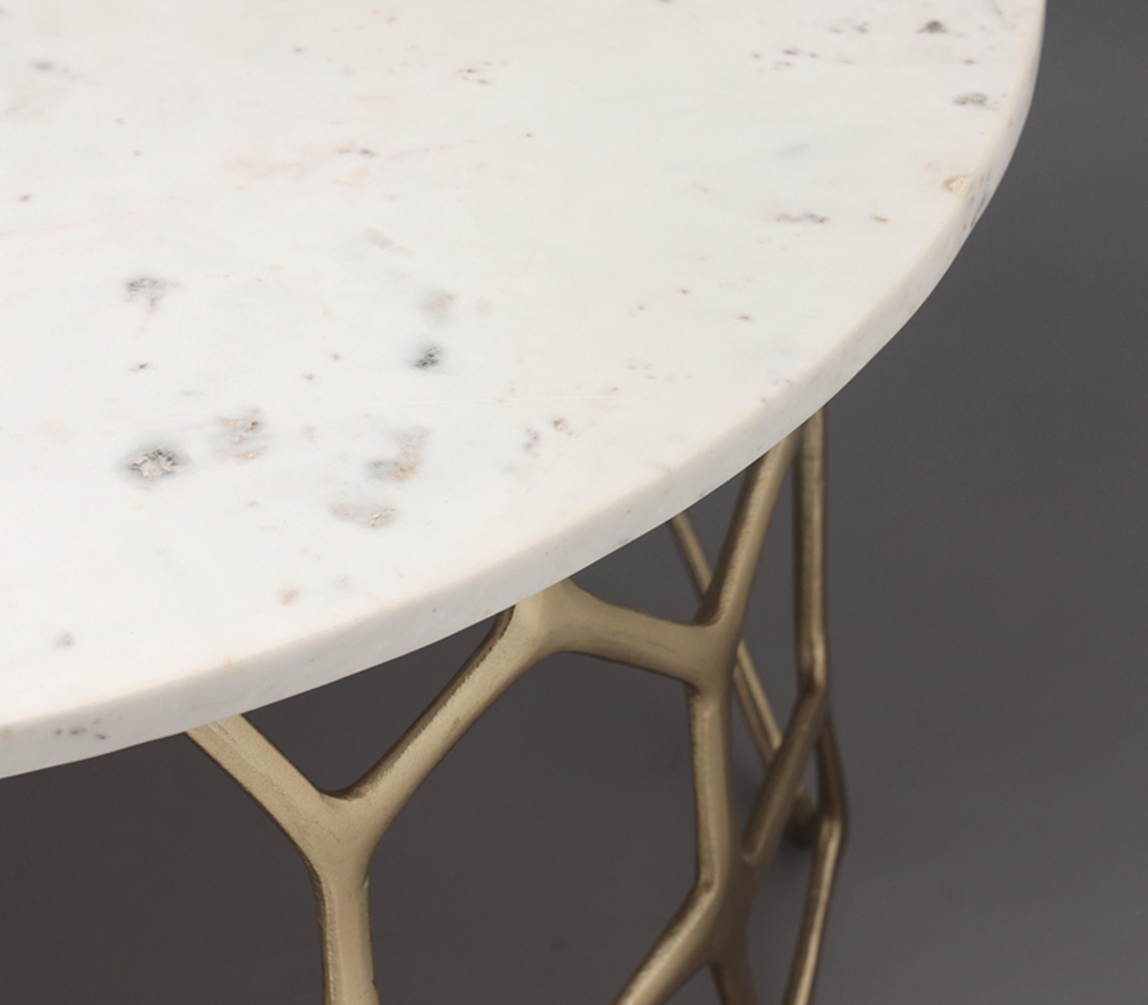 Sacred Geometry Gold Coffee Table | Marble Center Table for Living Room | Designer Tea Table