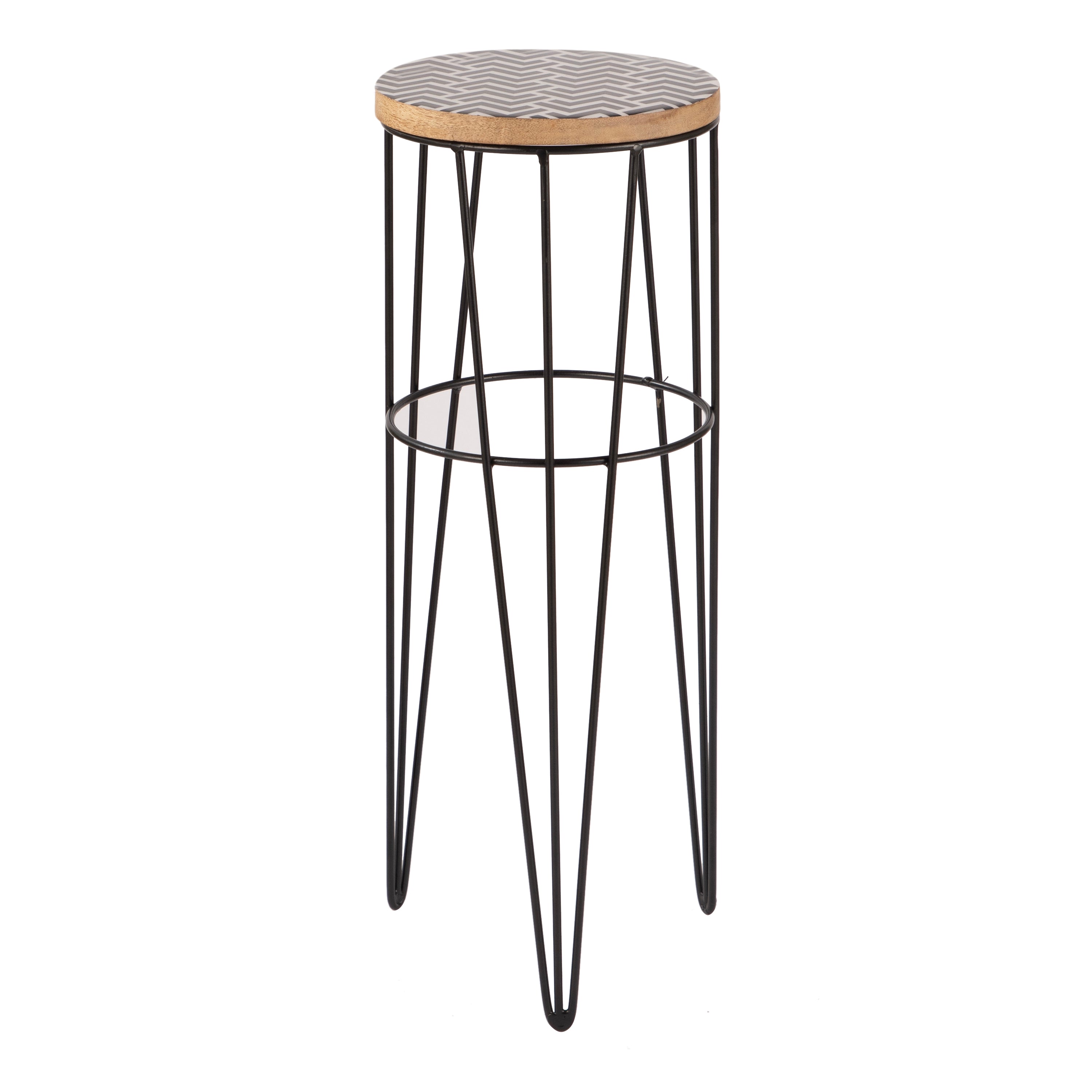Noir Chevron Side Table