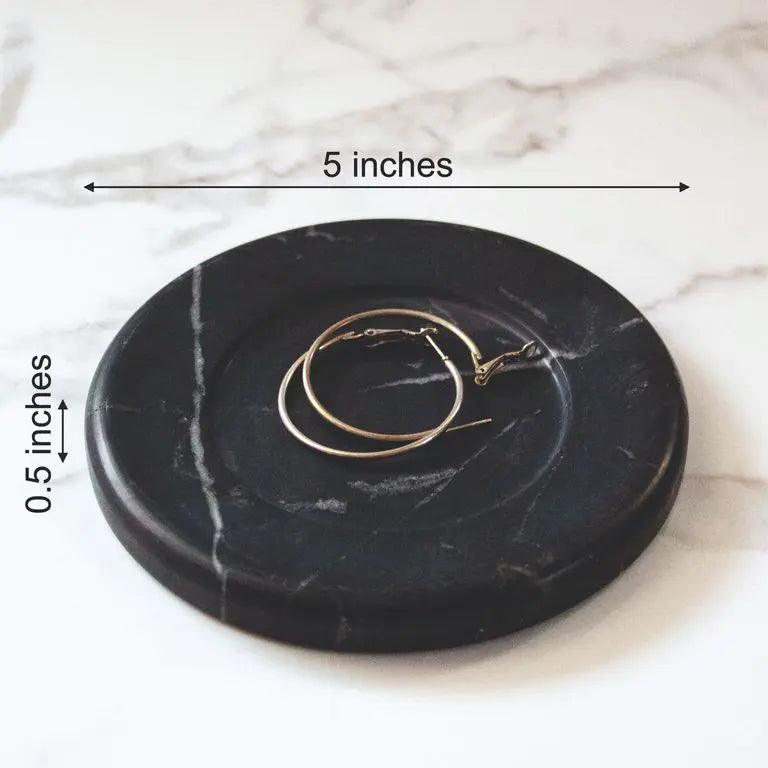 Moon Trinket Tray Black | Marble