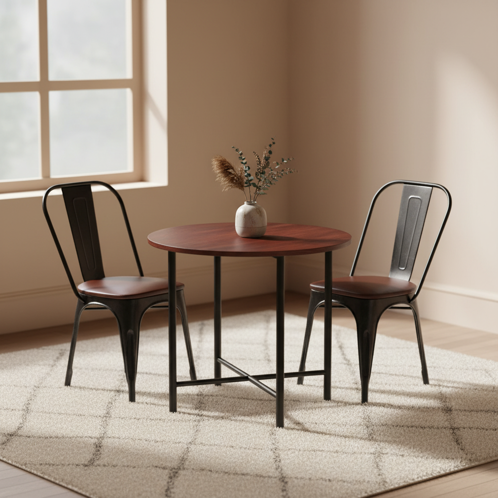 Penny Round Dining Table | Acacia Wood Dining Table for Modern Homes