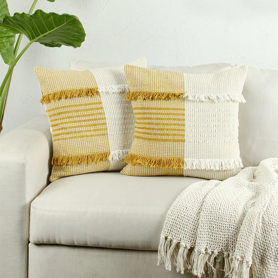 Neerja Pure Cotton Cushion Covers | Set of 2 Soft Decorative Pillow Covers