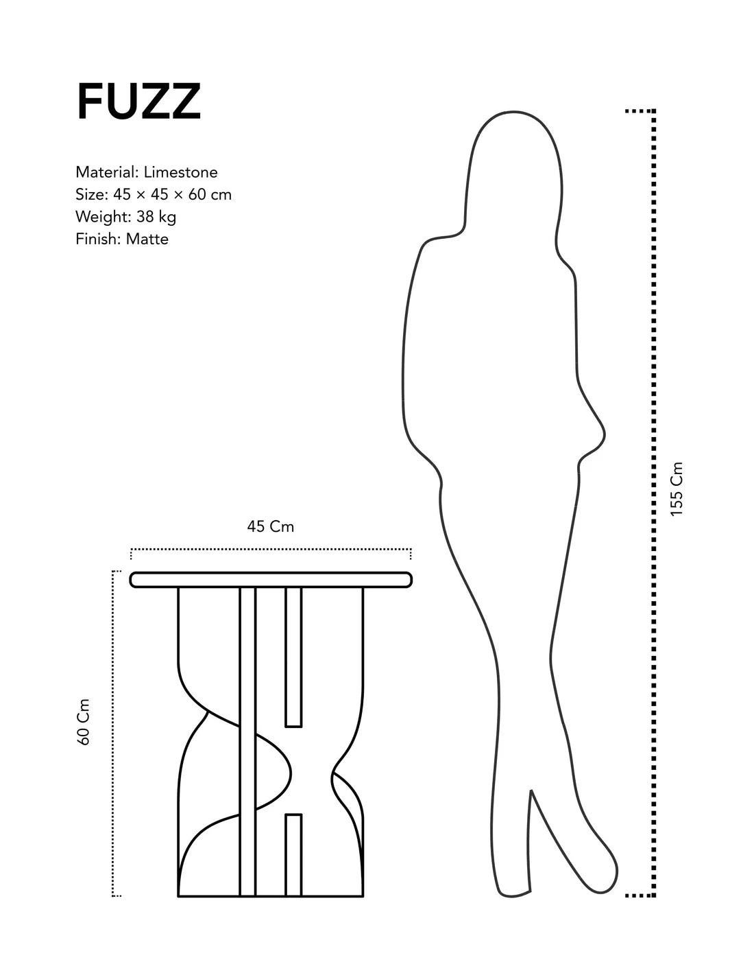 Fuzz - Limestone | Side Table