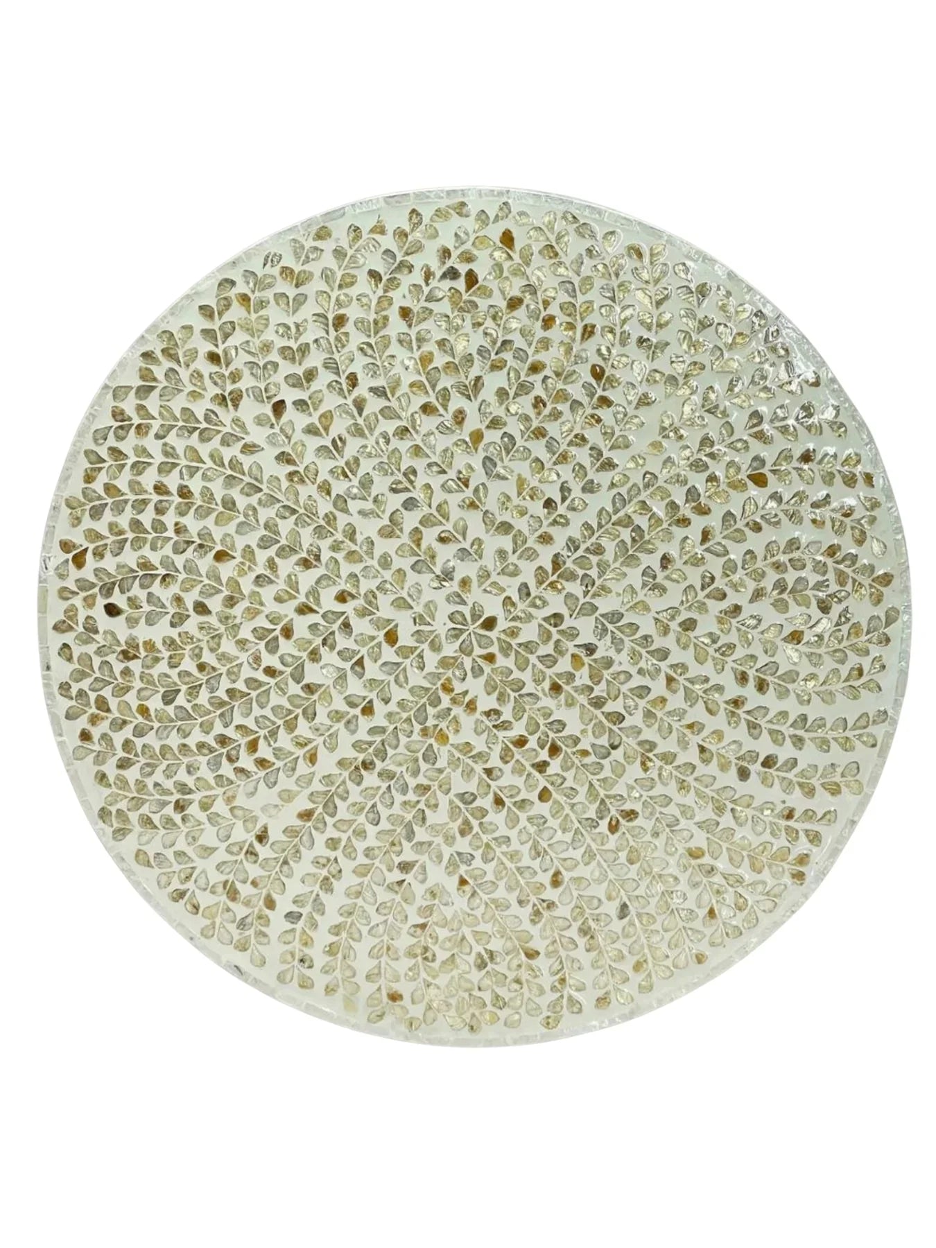 Mother of Pearl Round White Coffee Table