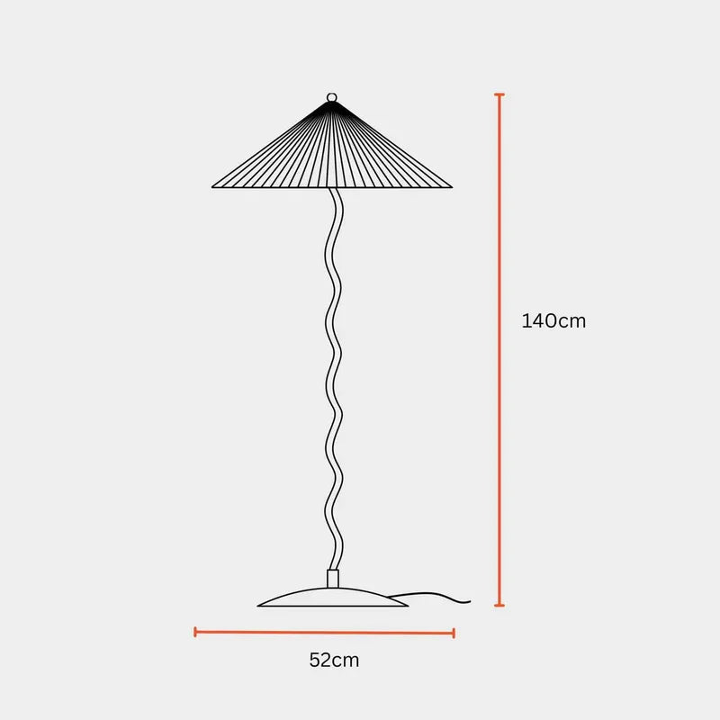 Serpentine Floor Lamp | Standing Lampshade for Bedroom