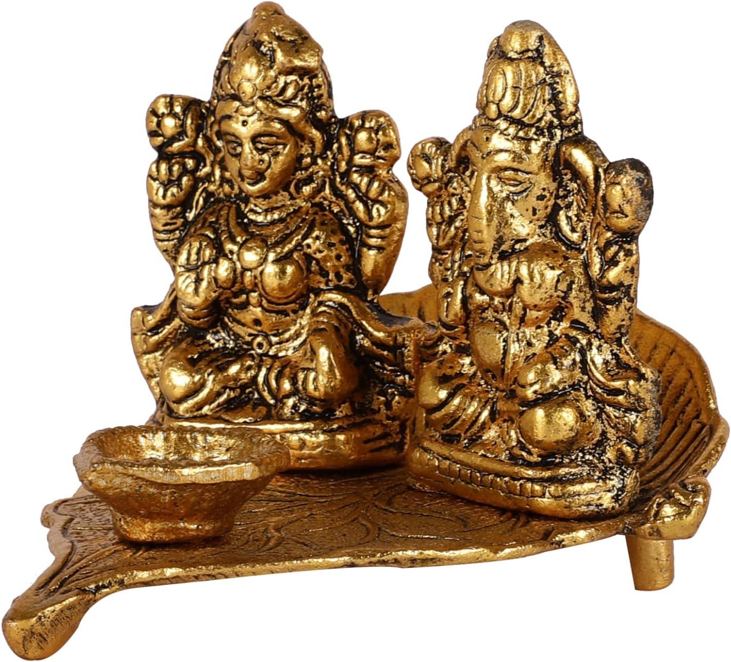 Goddess Laxmi Ganesh Leaf Diya