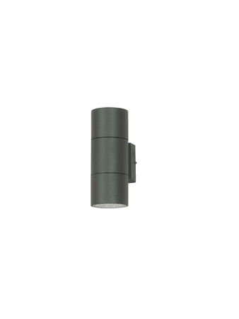 Modern Grey Cylindrical 10W Up-Down Double LED Outdoor Aluminium Bulkhead Wall Light