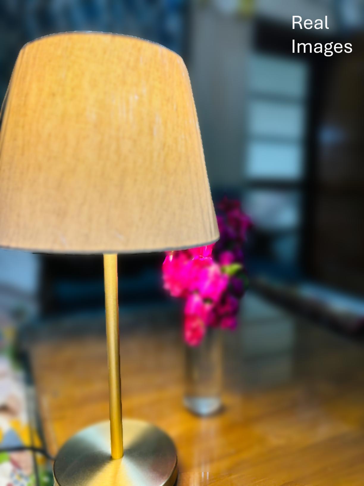 Antique Brass Finish Table Lamp for Living Room | Off White Tapered Lampshade | Study Table Lamp