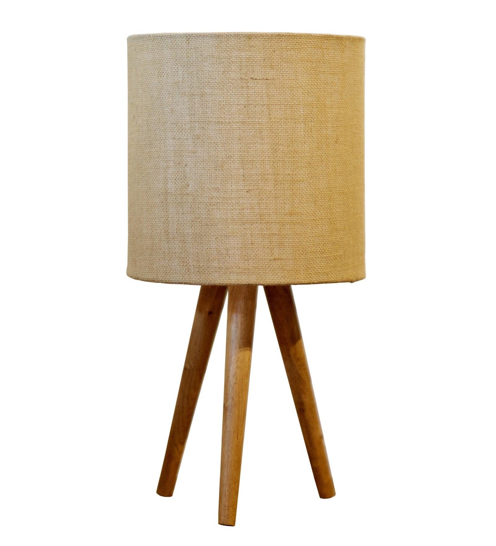 Natural Wood & Jute Table Lamp | Home Decor Lamp | Table Lamps for Living Room