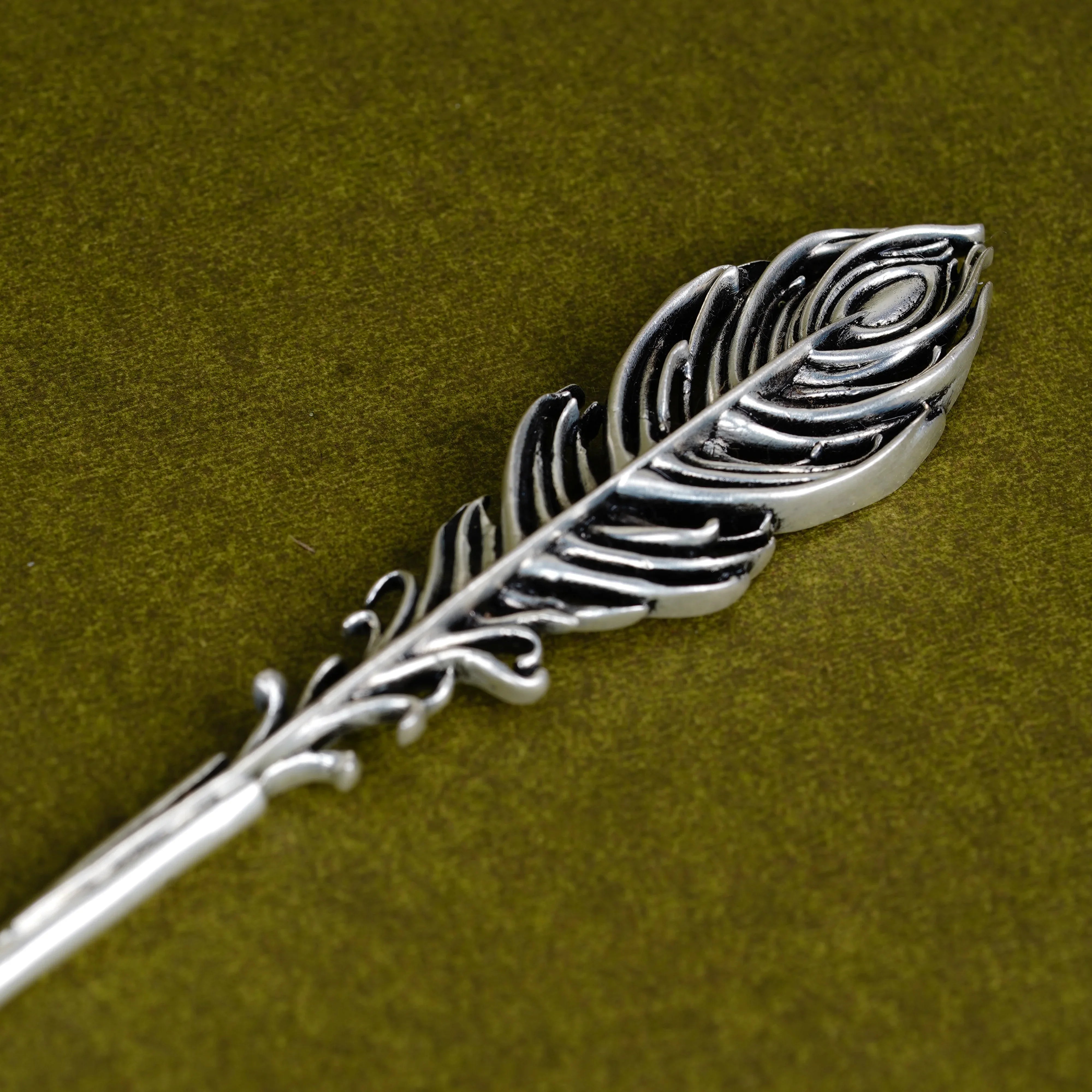 Pure Silver Plated Brass Morpankh Tilak Stick