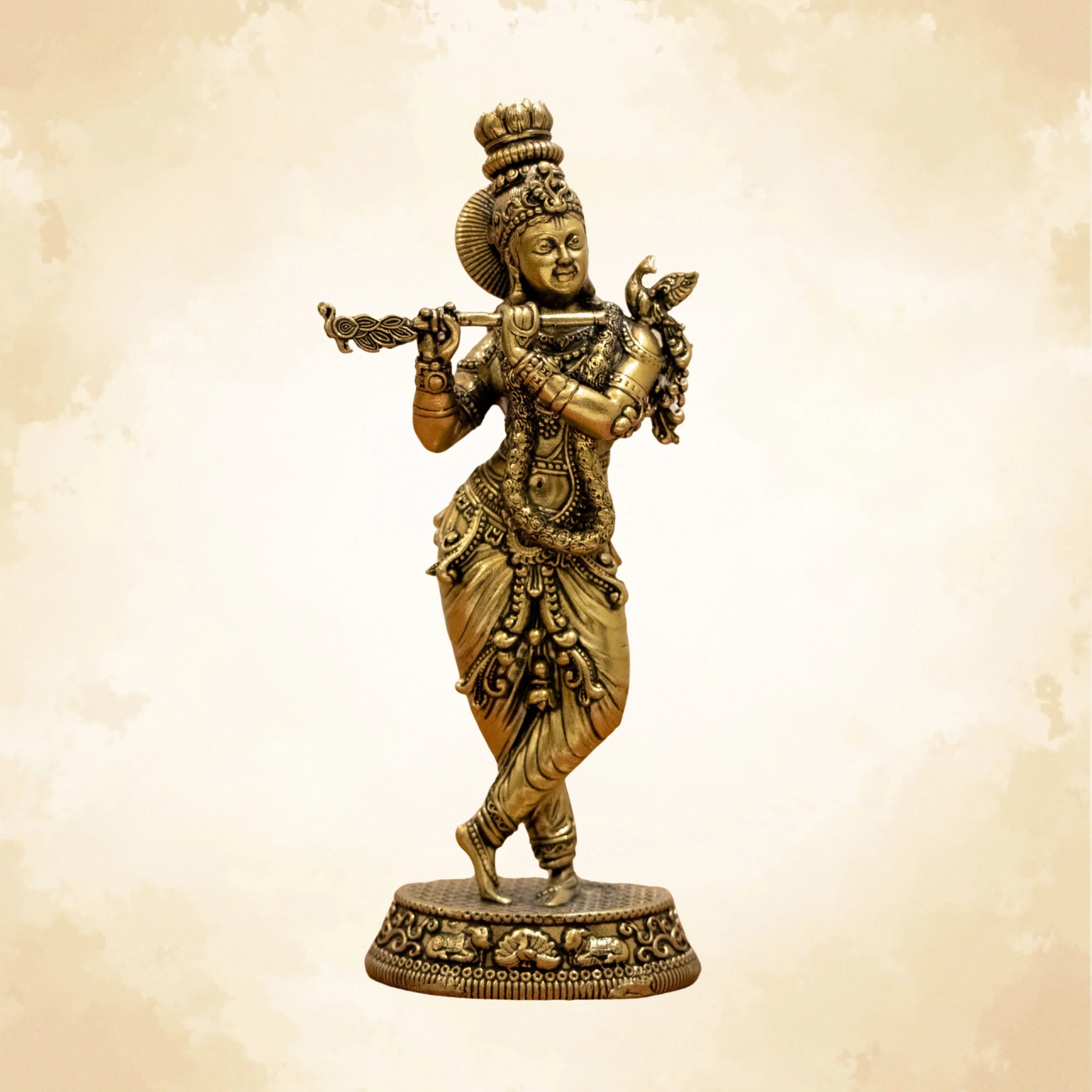 Elegant Lord Krishna Brass Idol – Bring Home Divine Grace & Serenity