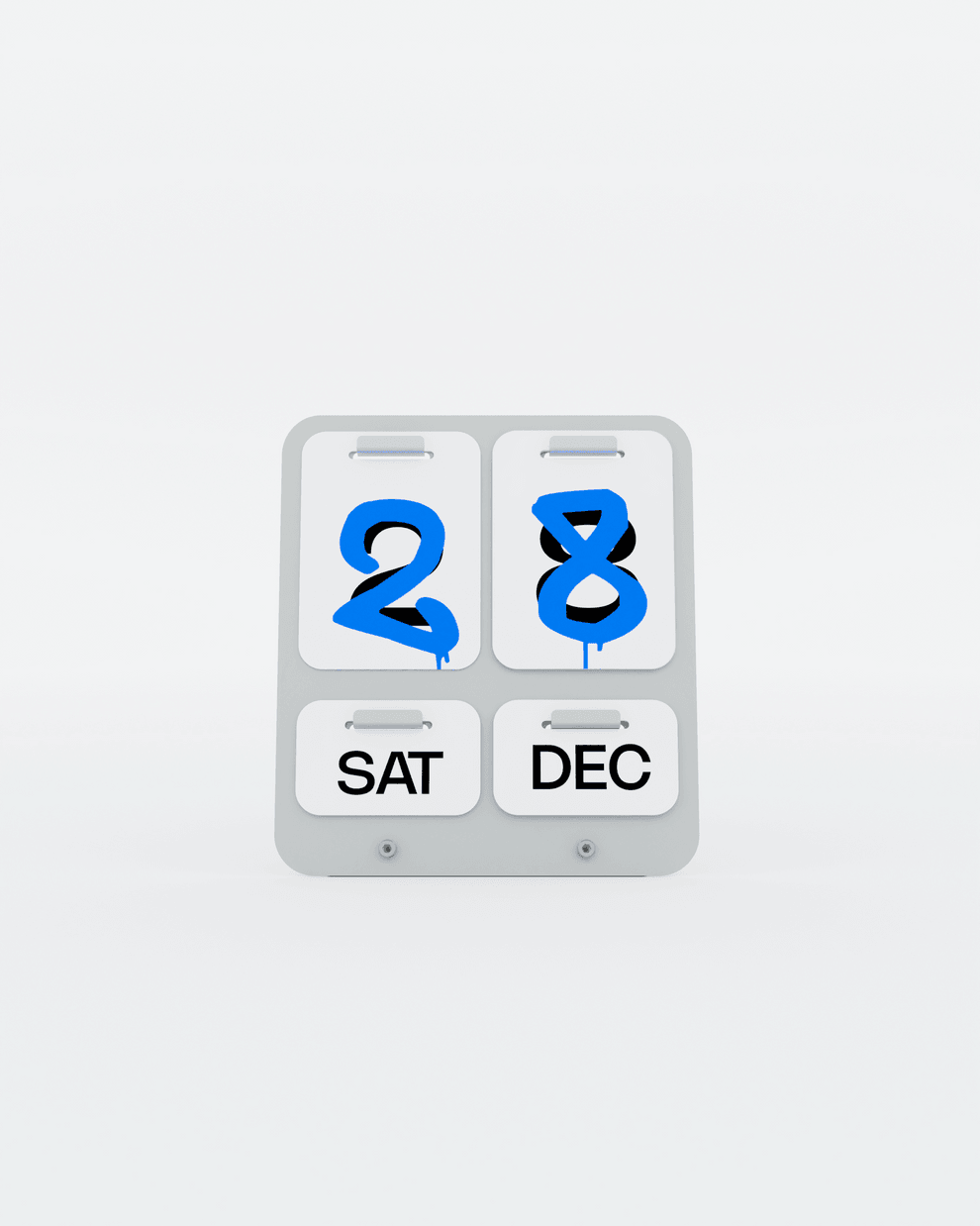 Modern Perpetual Calendar | Reusable Desk & Wall Calendar | Rust-Free GI Sheet | Minimalist Black & Silver Decor